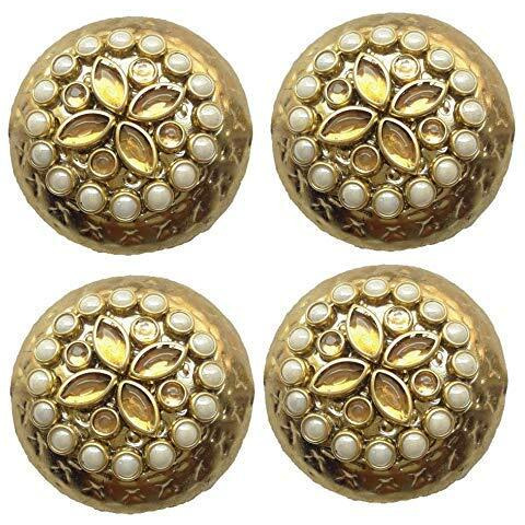 Paushak Boutique Golden Circle Designer Button (Piece Of 3)