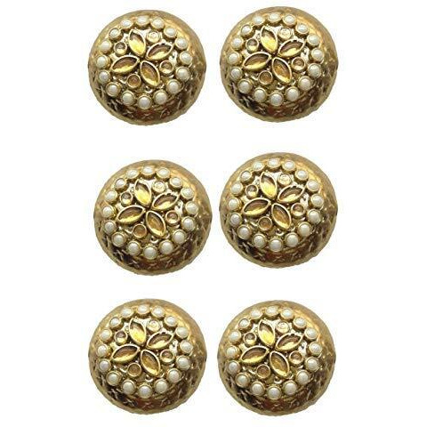Paushak Boutique Golden Circle Designer Button (Piece Of 3)