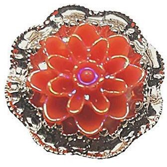 Paushak Boutique Beautiful Orange Lotus Dull Golden Button For Indian Dresses For Kurties,Gowns And Party Wears Dresses (Set Of 4)