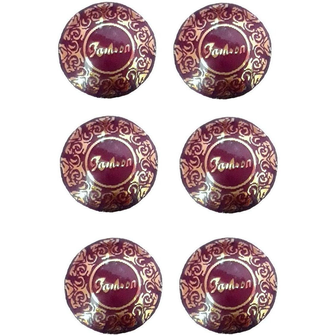 Paushak Boutique Violet Golden Print Button (Set Of 6)