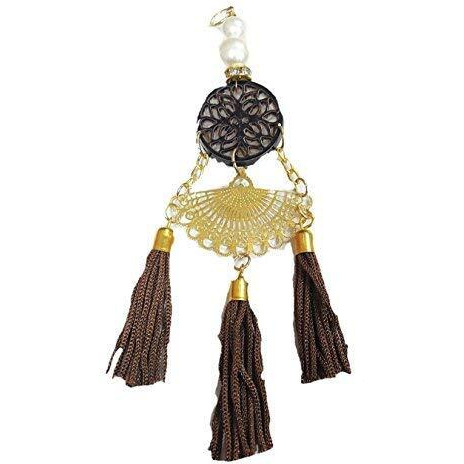 Paushak Boutique Fancy Golden Brown Tussle Buttons For Kurties Gowns And Party Wears Dresses (Set Of 2)