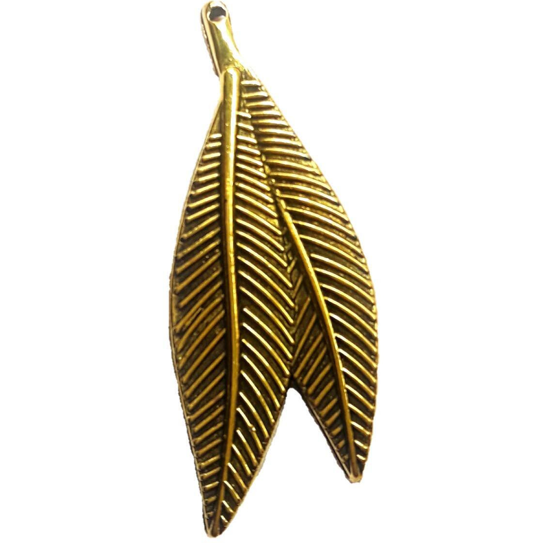 Paushak Boutique Antique Golden Designer Leaf Button (Piece Of 5)