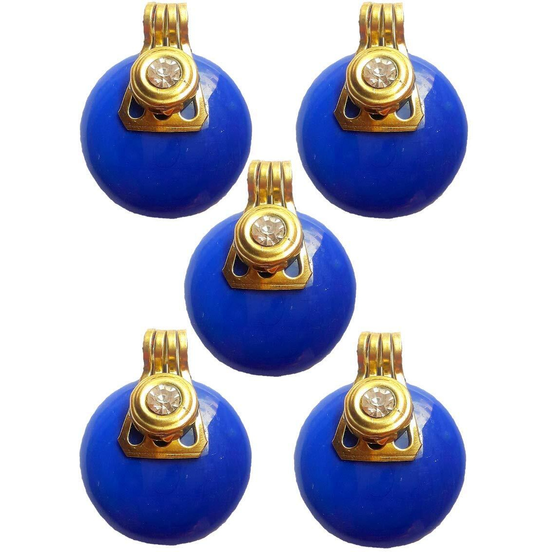 Paushak Boutique Royal Blue Golden Stand Button (Piece Of 3)