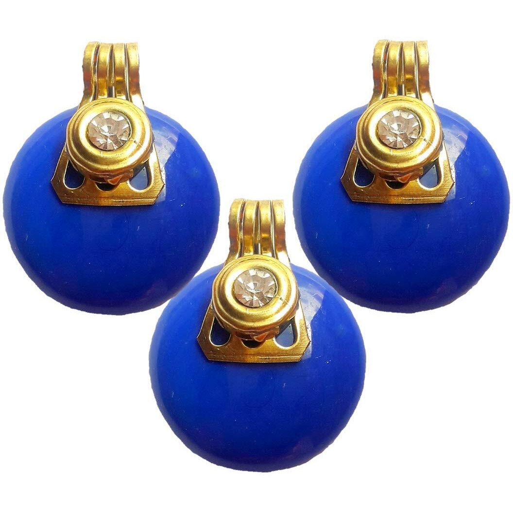 Paushak Boutique Royal Blue Golden Stand Button (Piece Of 3)