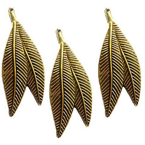 Paushak Boutique Beautiful Antique Golden Designer Leaf Button (Piece Of 5)