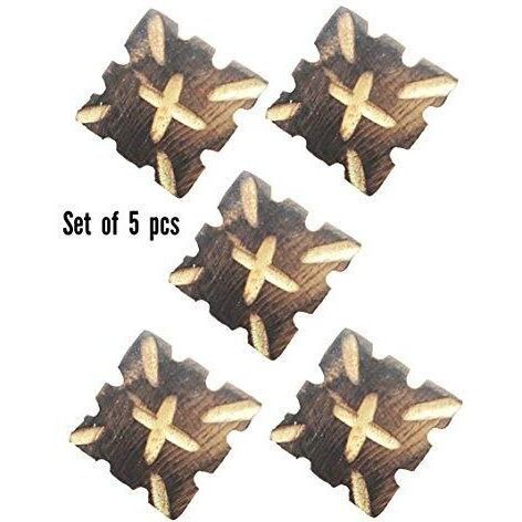 Paushak Boutique Double Shaded Wooden Kite Button (Piece Of 5)