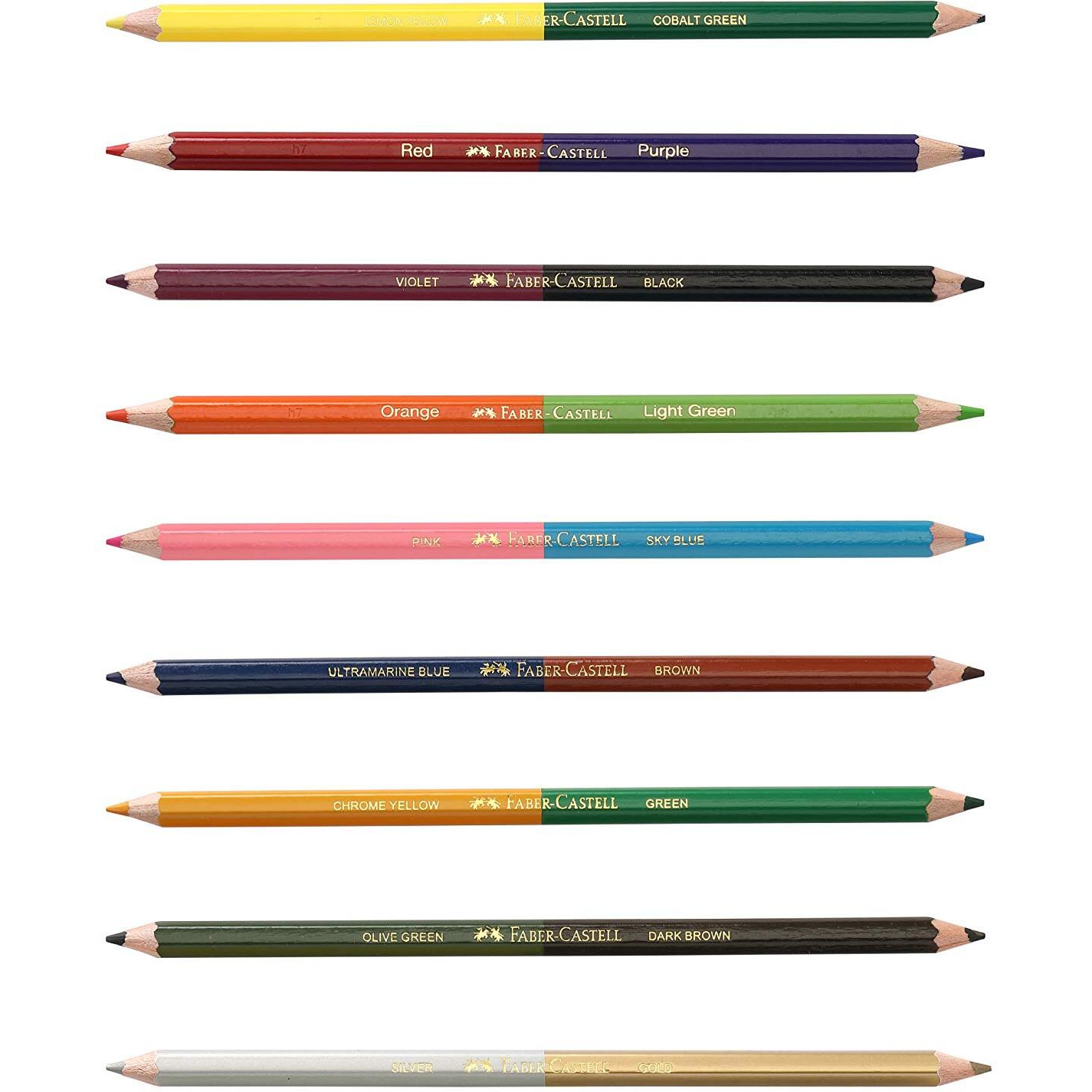 Faber-Castell Bi-Color Pencil Set - Pack Of 8 (Assorted)
