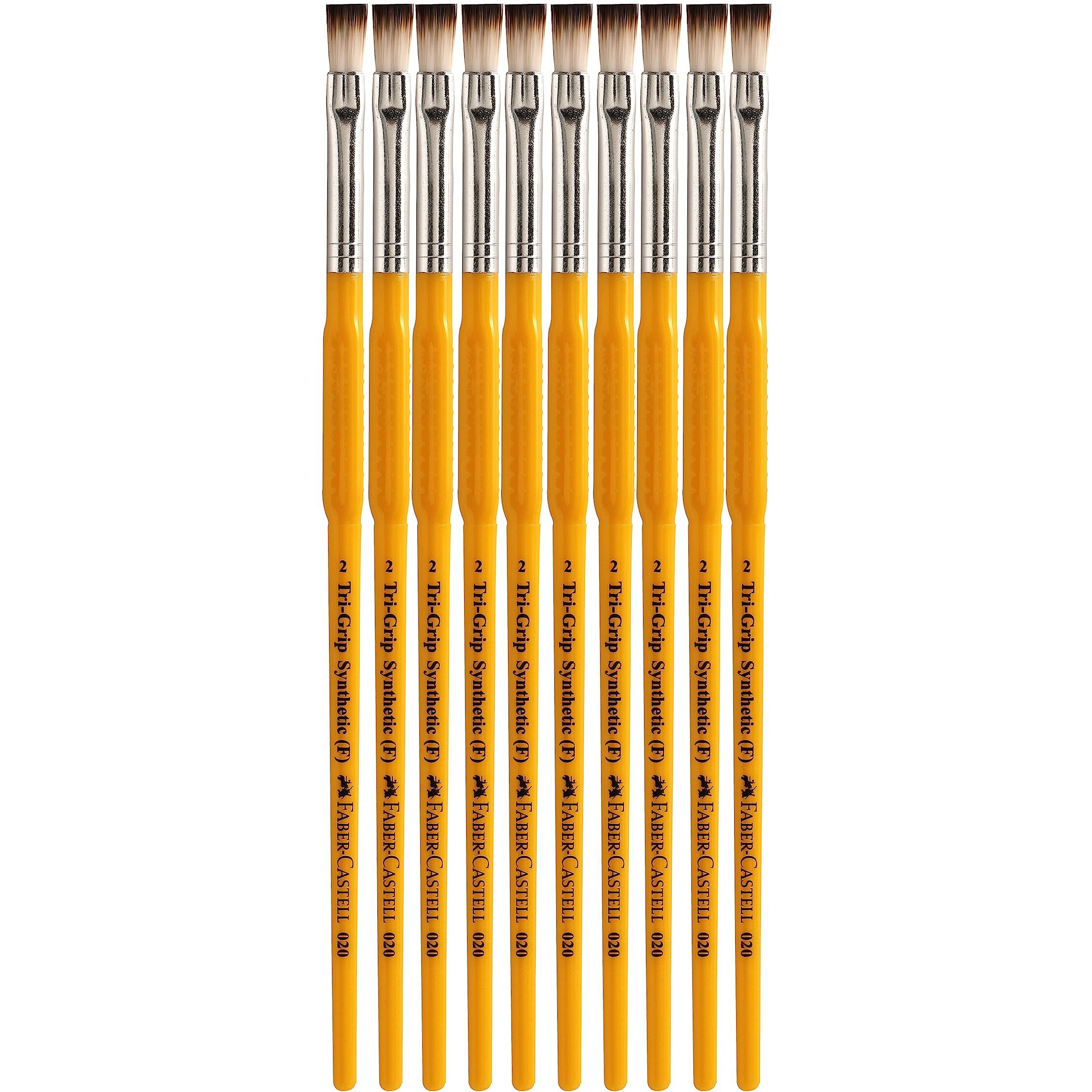 Faber-Castell Tri Grip Synth Hair Flat Size 2 Pck-10