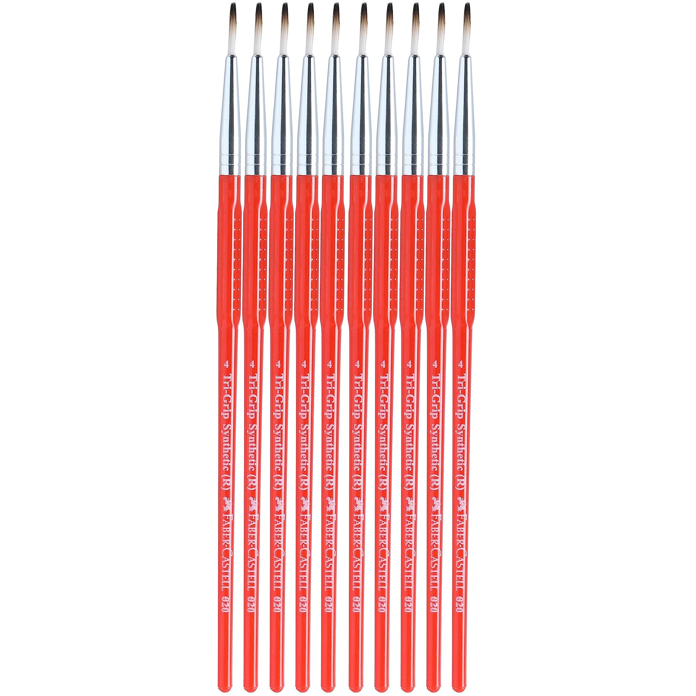 Faber-Castell Tri Grip Synth Hair Round Size 4 Pck-10