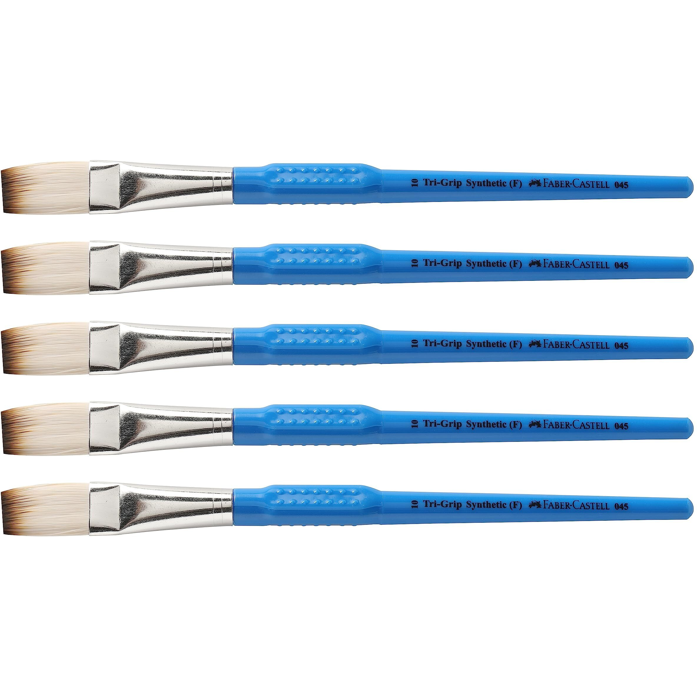 Faber-Castell Tri Grip Synth Hair Flat Size 10 Pck-5