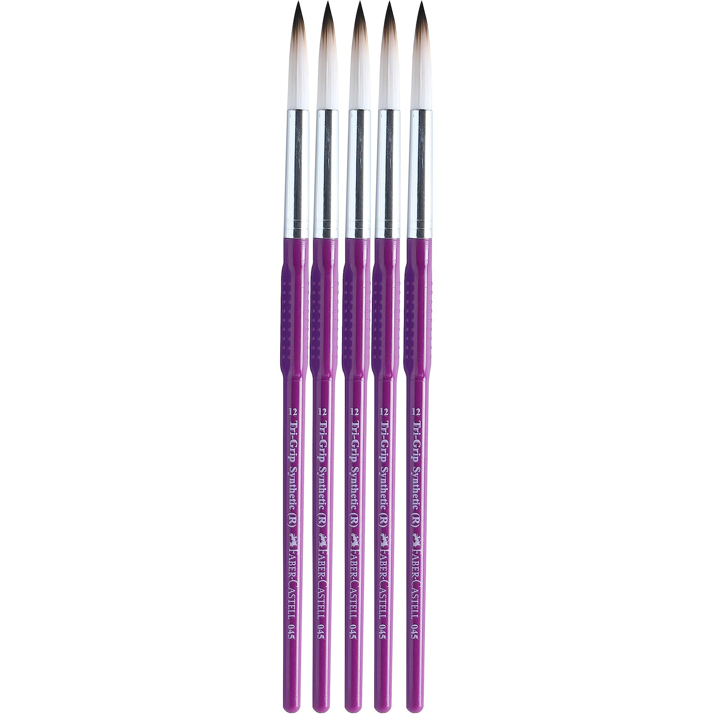 Faber-Castell 116121 Tri Grip Synth Hair Round Size 12 Pck-5