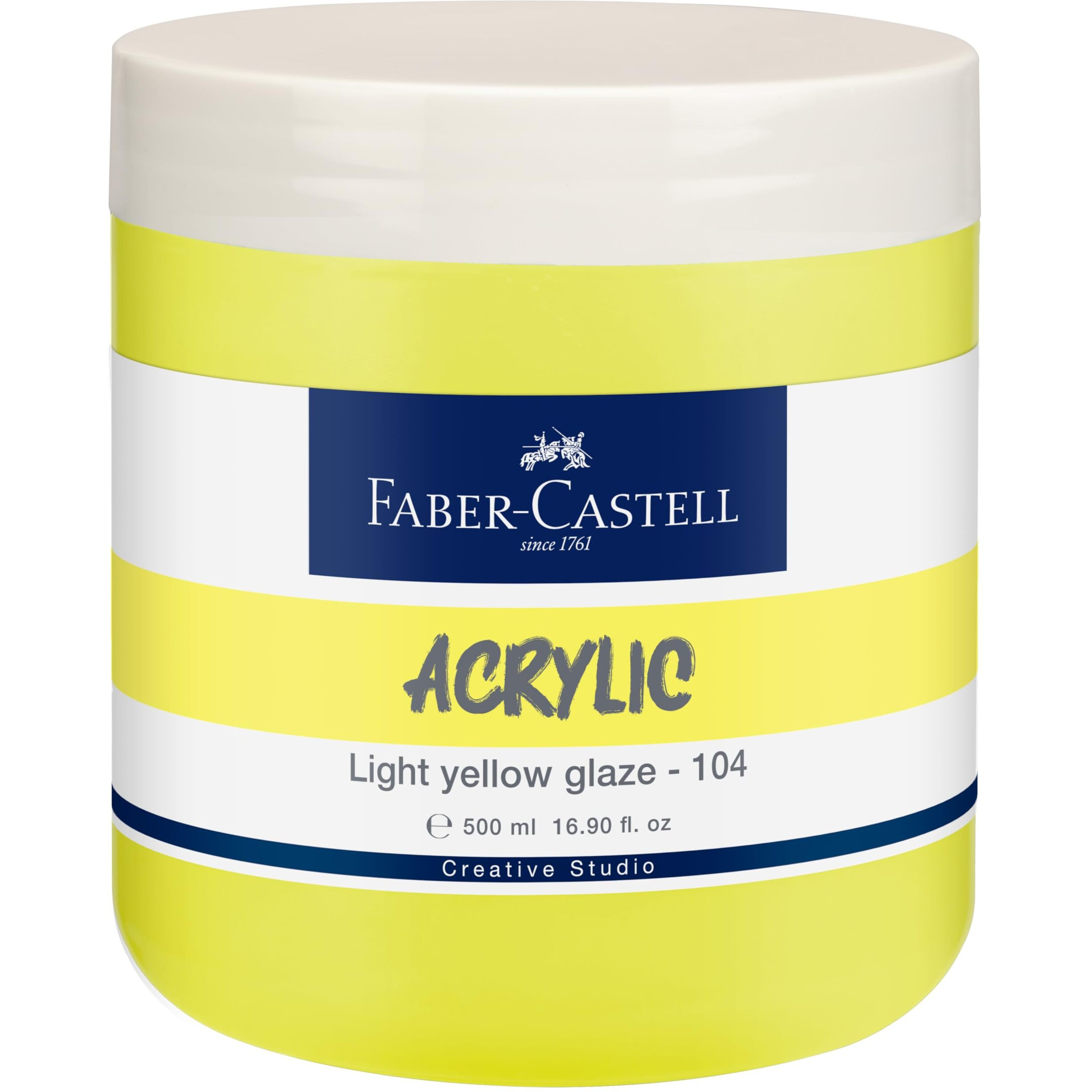 Faber-Castell Creative Studio Acrylic 500Ml Jar - Light Yellow Glaze 104