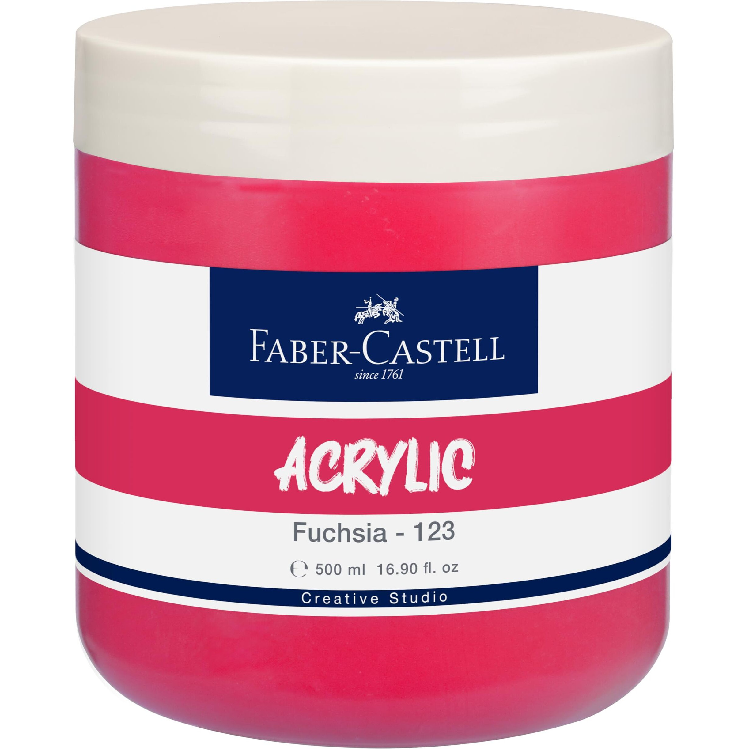 Faber-Castell Creative Studio Acrylic 500Ml Jar - Fuchsia 123