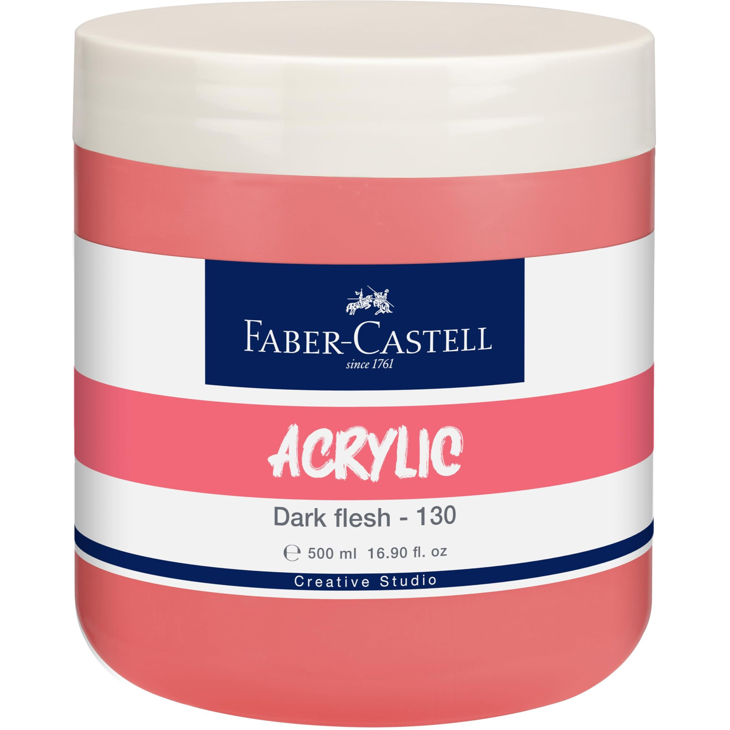 Faber-Castell Creative Studio Acrylic 500Ml Jar - Dark Flesh 130