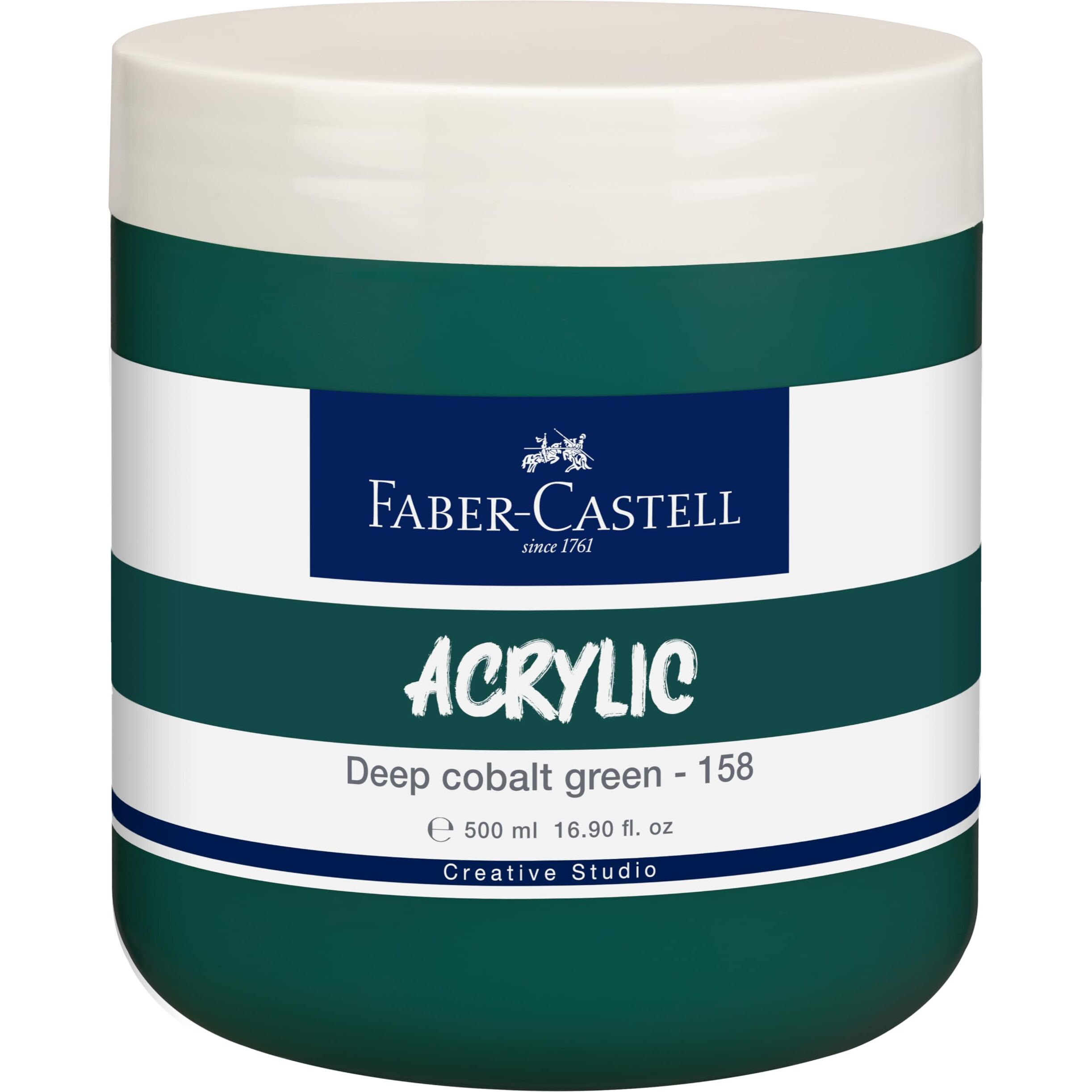 Faber-Castell Creative Studio Acrylic 500Ml Jar - Deep Cobalt Green 158