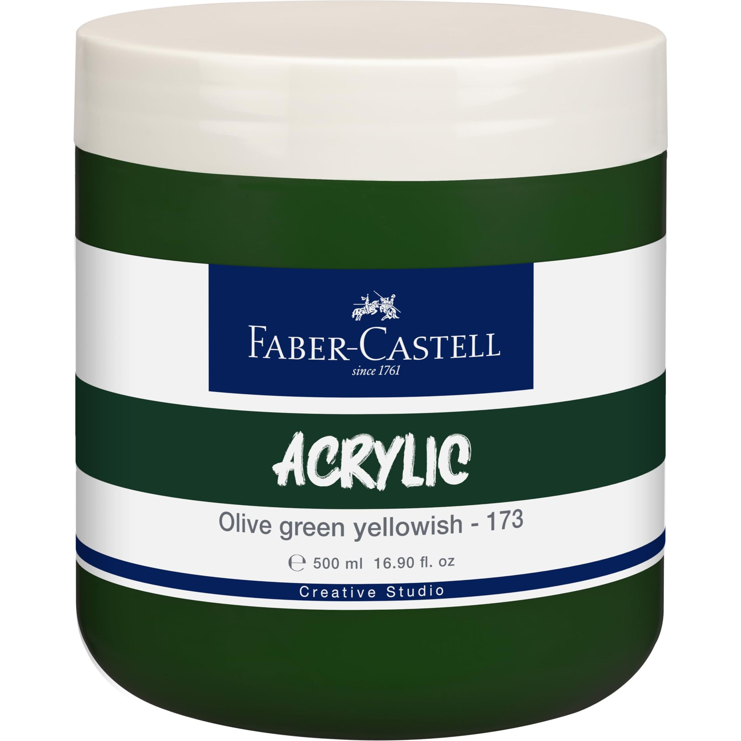 Faber-Castell Creative Studio Acrylic 500Ml Jar - Olive Green Yellowish 173
