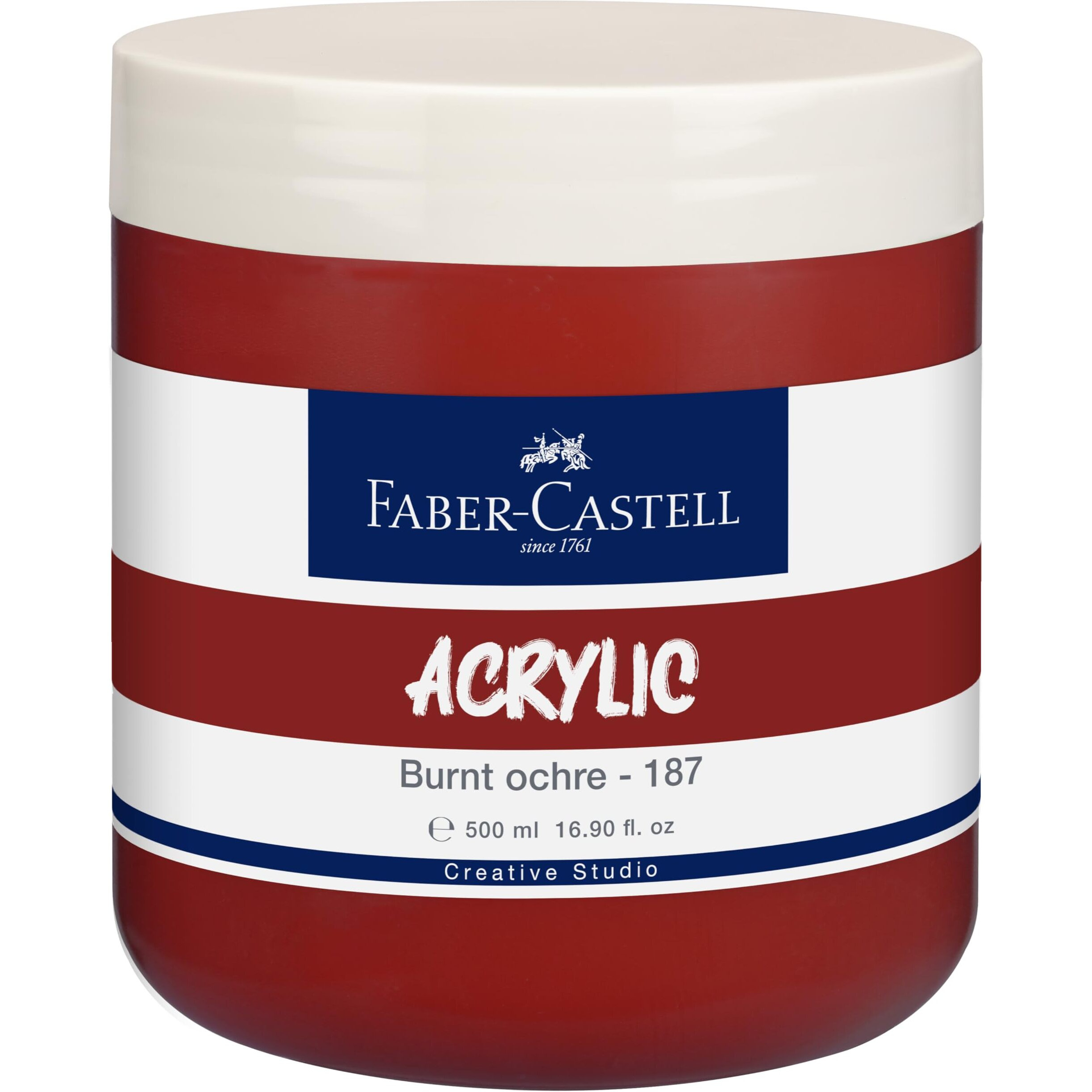 Faber-Castell Creative Studio Acrylic 500Ml Jar - Burnt Ochre 187