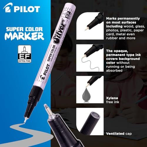 Pilot Silver Color Marker Extra Fine,9000019729