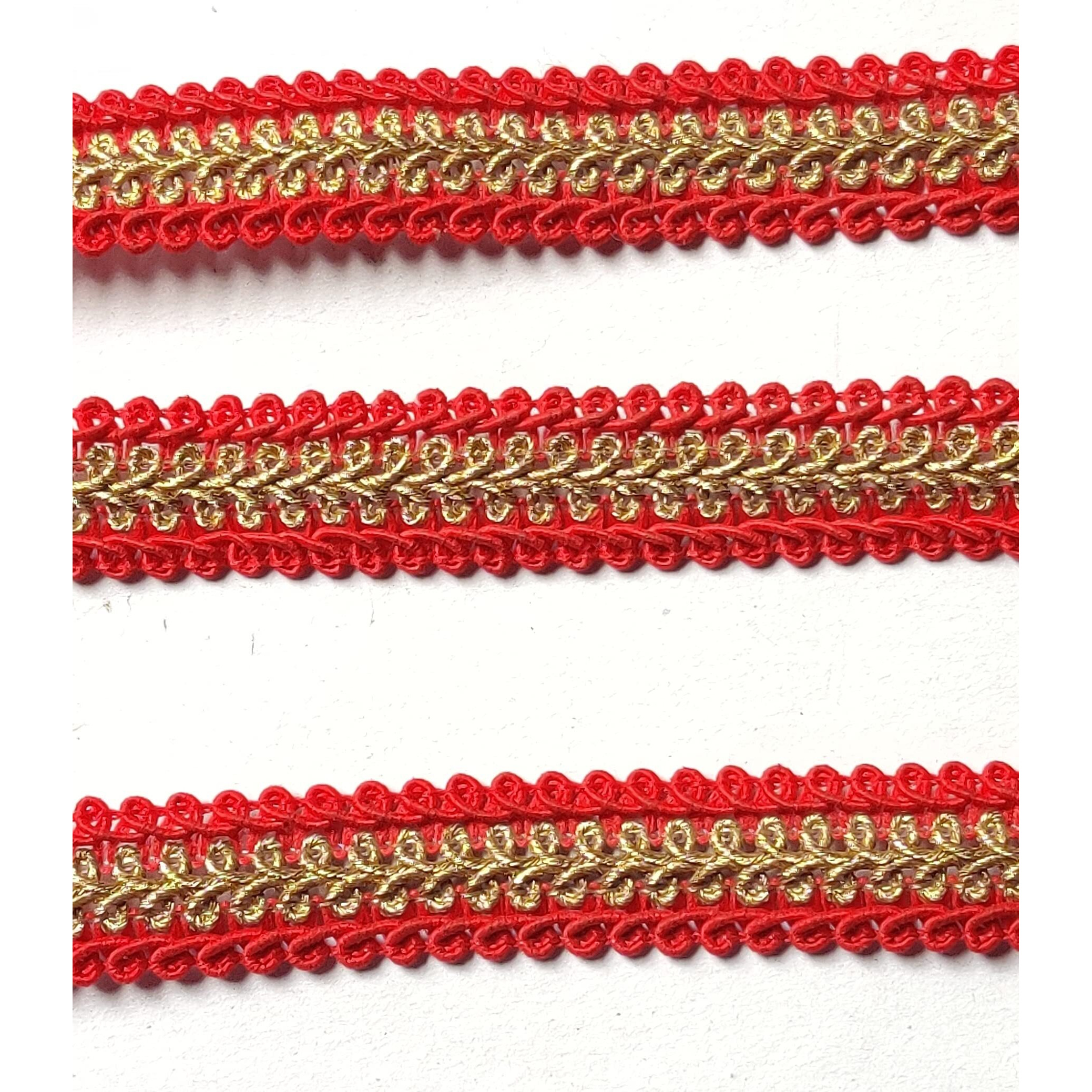 Paushak Boutique Red Kingri Designer Lace (9 Metre)