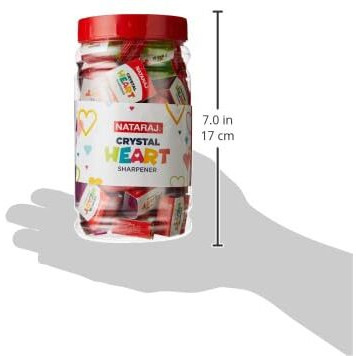 Nataraj Crystal Heart Sharpener, Heart Shaped Sharpener For Fun In Your Pencil Box, Sharpener With Comfortable Grip For Better Hold, Sharpens Perfectly Without Breakage (Pack Of 50)