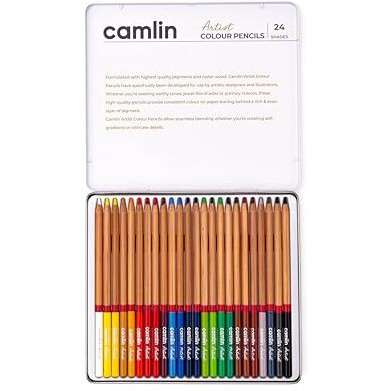 Camlin Artist Colour Pencils - 24 Shades, Multicolor