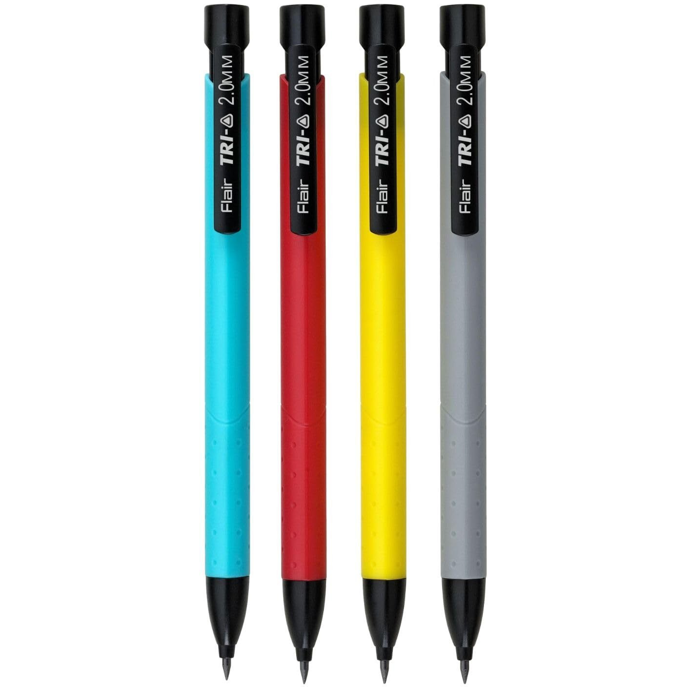 Flair Creative Series 2.0Mm Tri-O Mechanical Pencil | Retractable Mechanism With Extra Dark 2B Leads | Non-Stop Automatic Writing | Inbuilt Sharpner Included | Pack Of 4