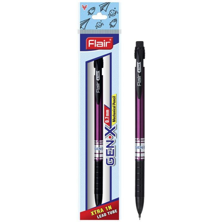 Flair Creative Series Gen X 0.7Mm Mechanical Pencil Pouch Pack | Lightweight Body With Comfortable Grip Which Offers Smooth & Easy Writing | Stylish Outer Body | Pack Of 20 Pencils