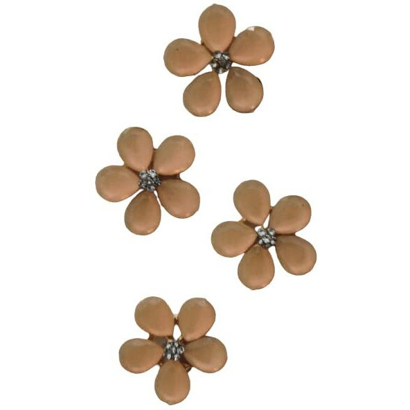 Paushak Boutique Beautiful Peach Flower Stone Button (Piece Of 4)