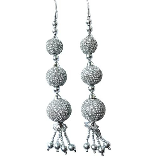 Paushak Boutique Silver Lehenga Moti Latkan (Set Of 1)