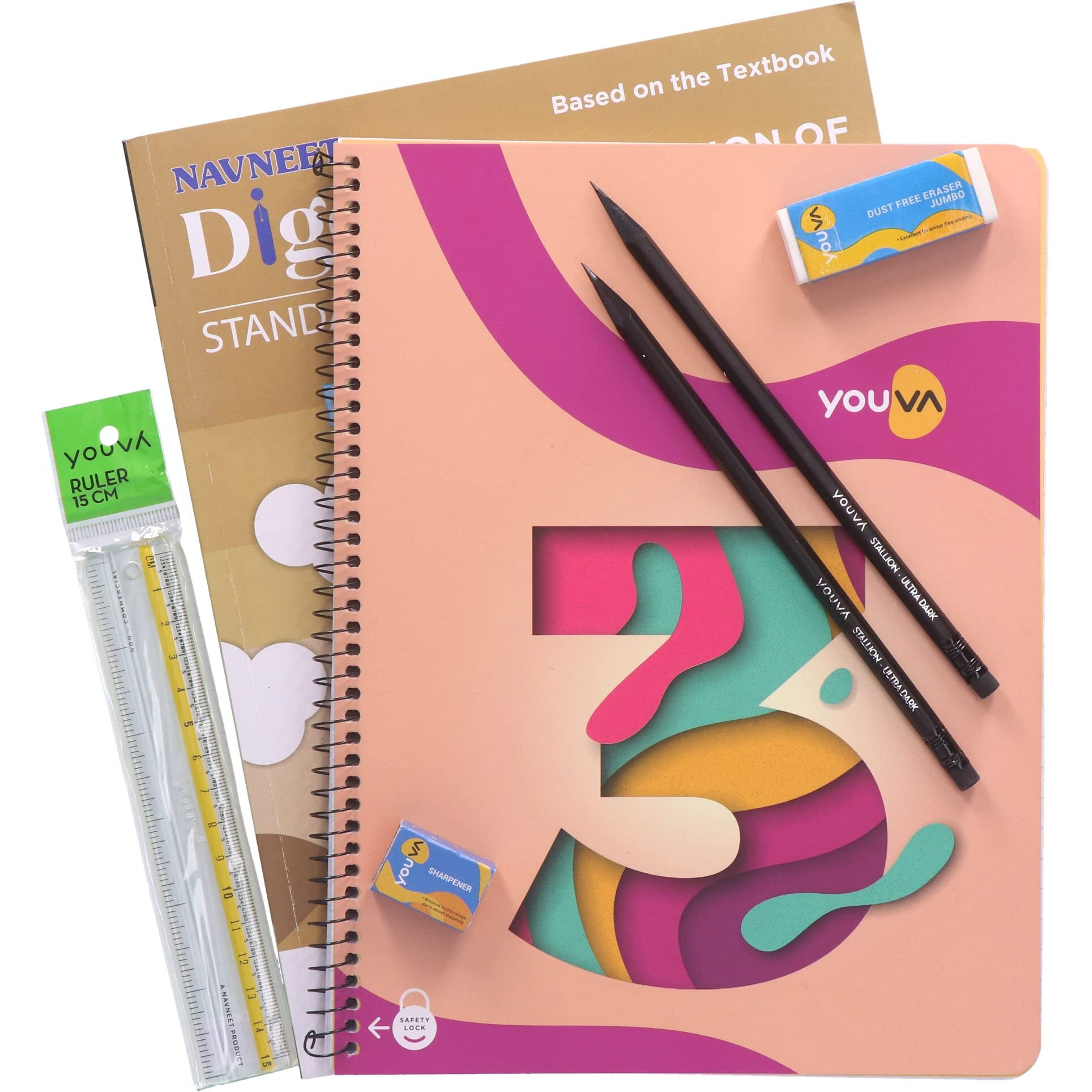 Navneet Youva Happiness Combo Organisation Of Commerce & Management Study Kit (1 Digest + 1 Long Book + 2 Pencils + 1 Sharpener + 1 Eraser + 1 Scale), (23946)