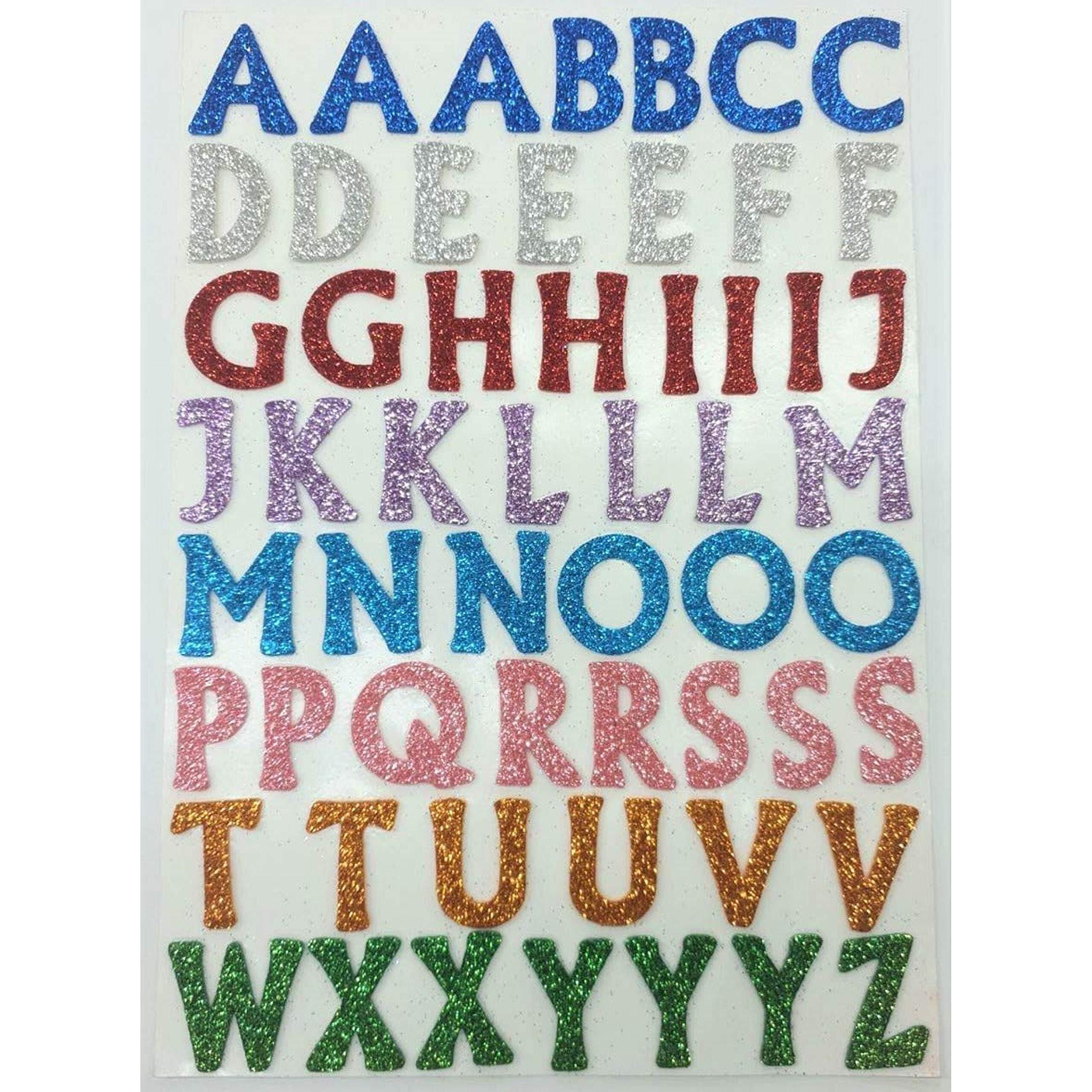 Kcr Paper Glitter Alphabets/ Abc Self Adhesive Stickers Learning Or Art & Craft- Multicolor (Set Of 3)