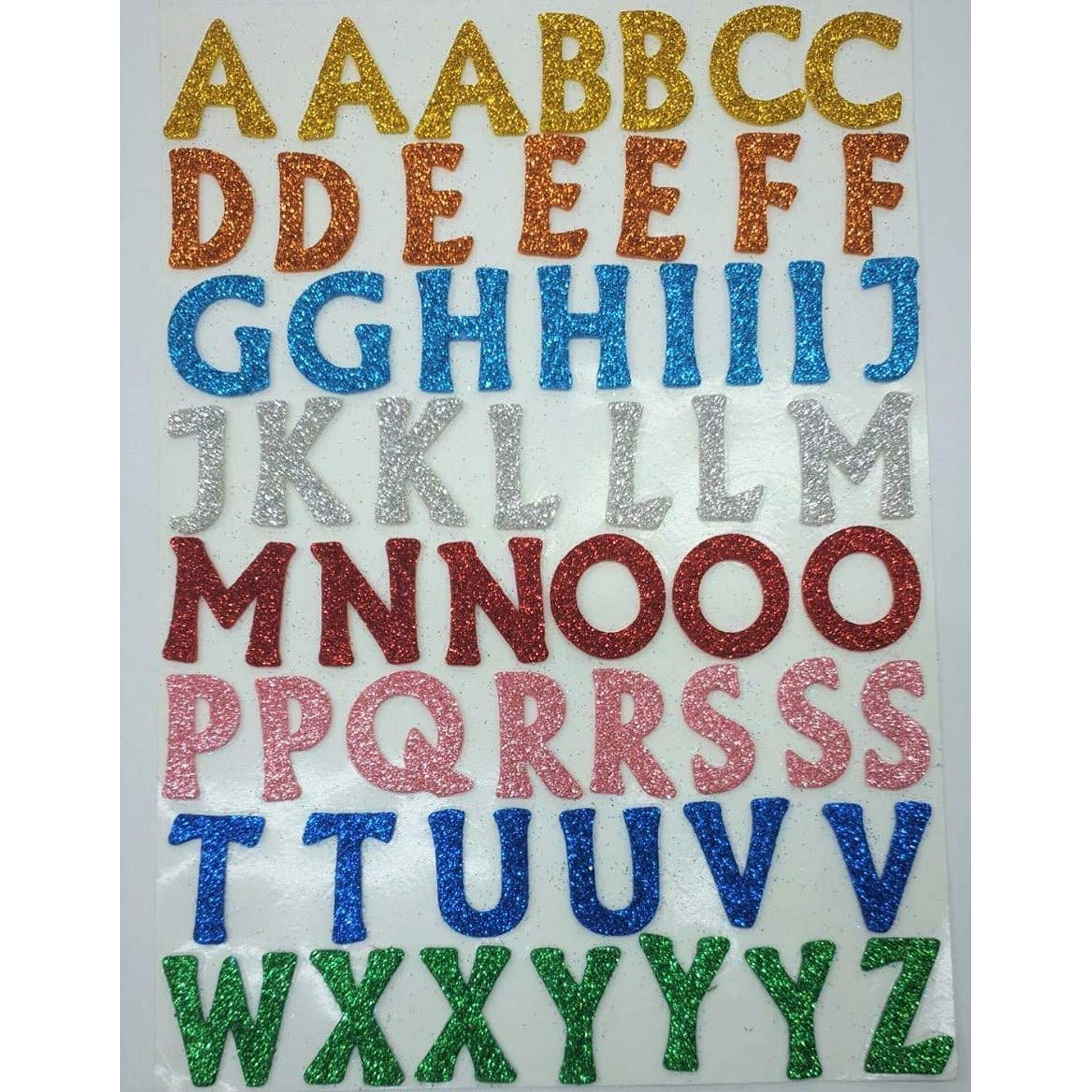 Kcr Paper Glitter Alphabets/ Abc Self Adhesive Stickers Learning Or Art & Craft- Multicolor (Set Of 3)