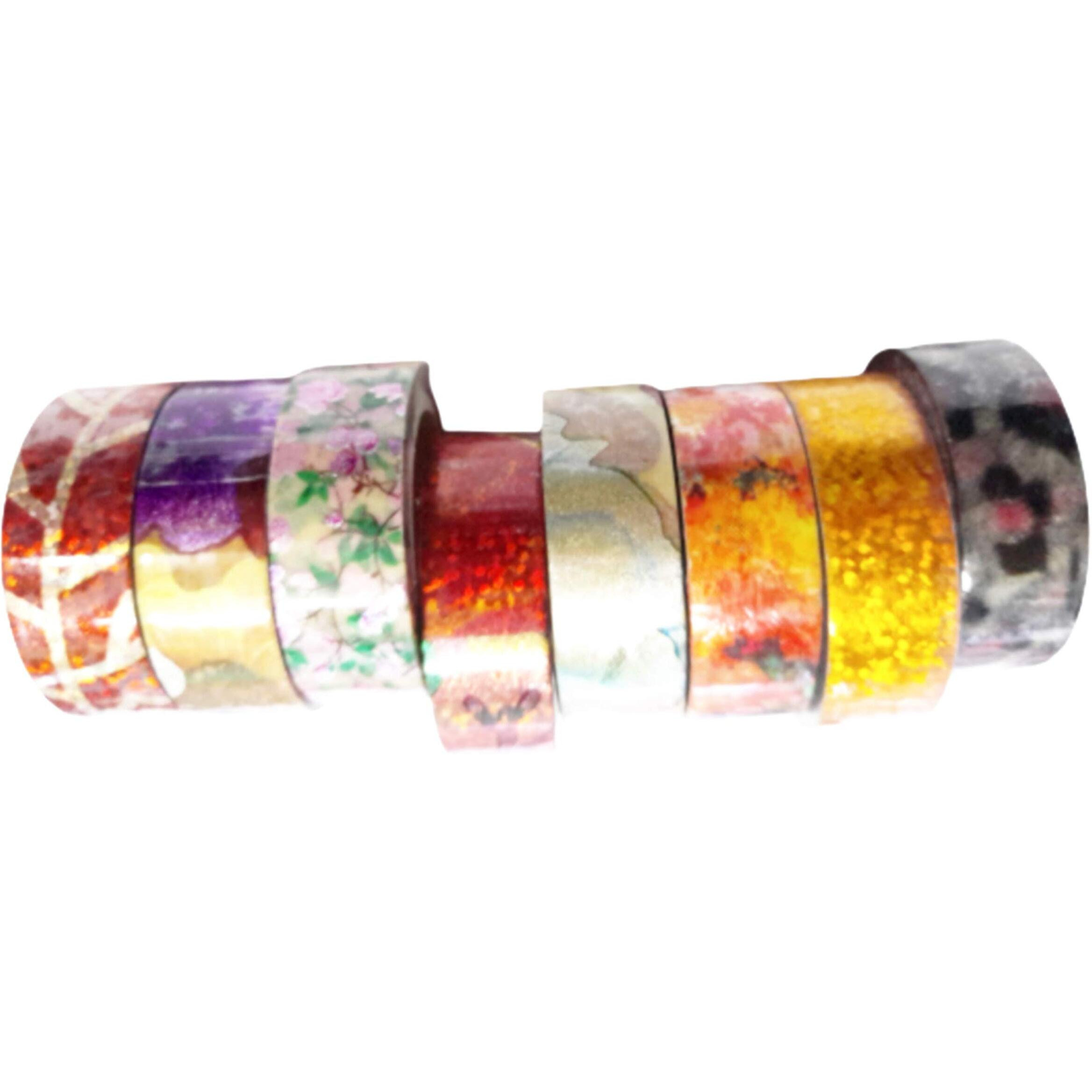 Kcr Colorful Printed Scrapbooking Masking Tape For Art & Craft And Other Decorative Purposes(15 Mm X 10 Mtr) (Set Of 4 Tapes)