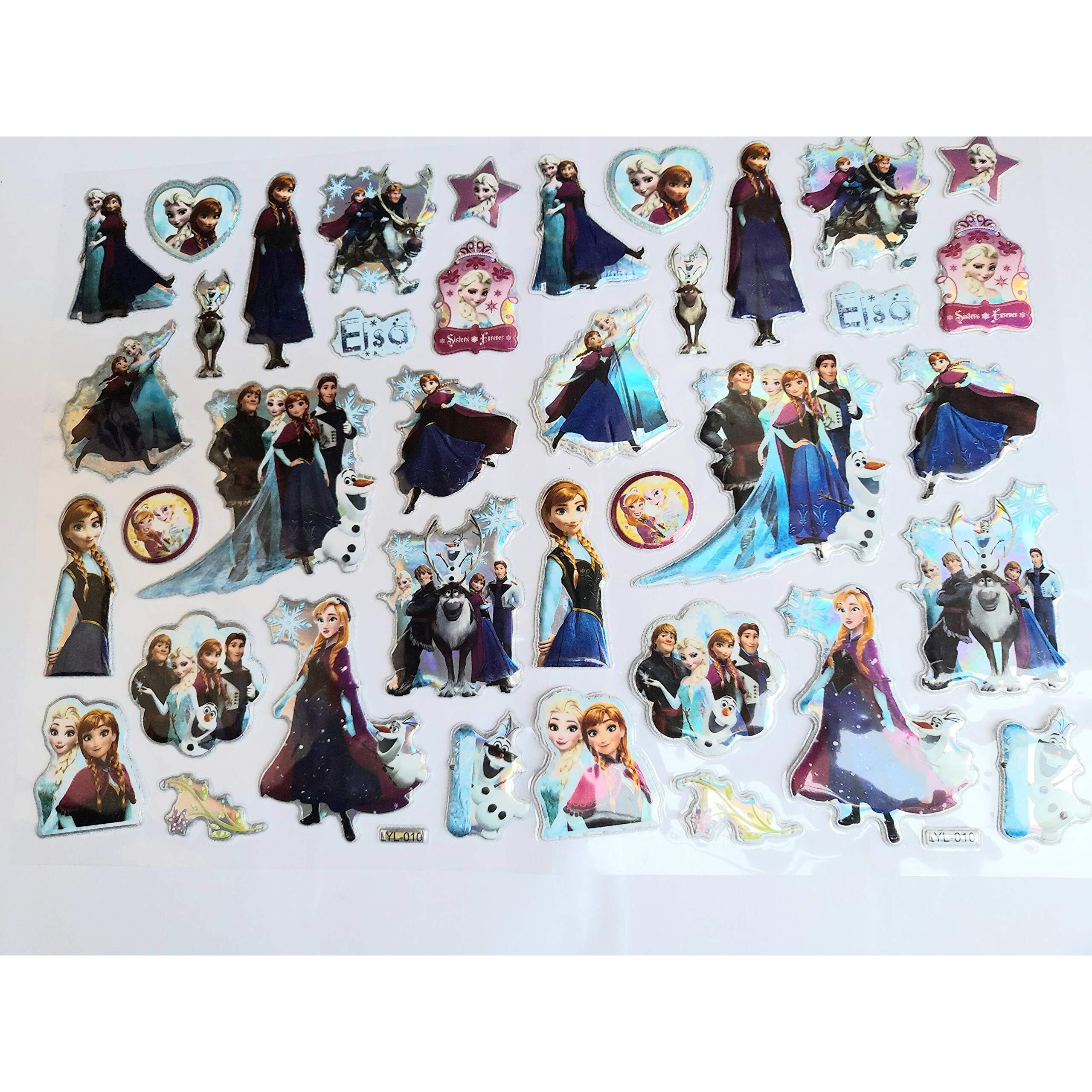 Kcr Paper Attractive Cute Foam Sparkle Princess Cartoon Self Adhesive 3D Stickers For Girls Kids Or Art & Craft - Set Of 3 (Multicolor)