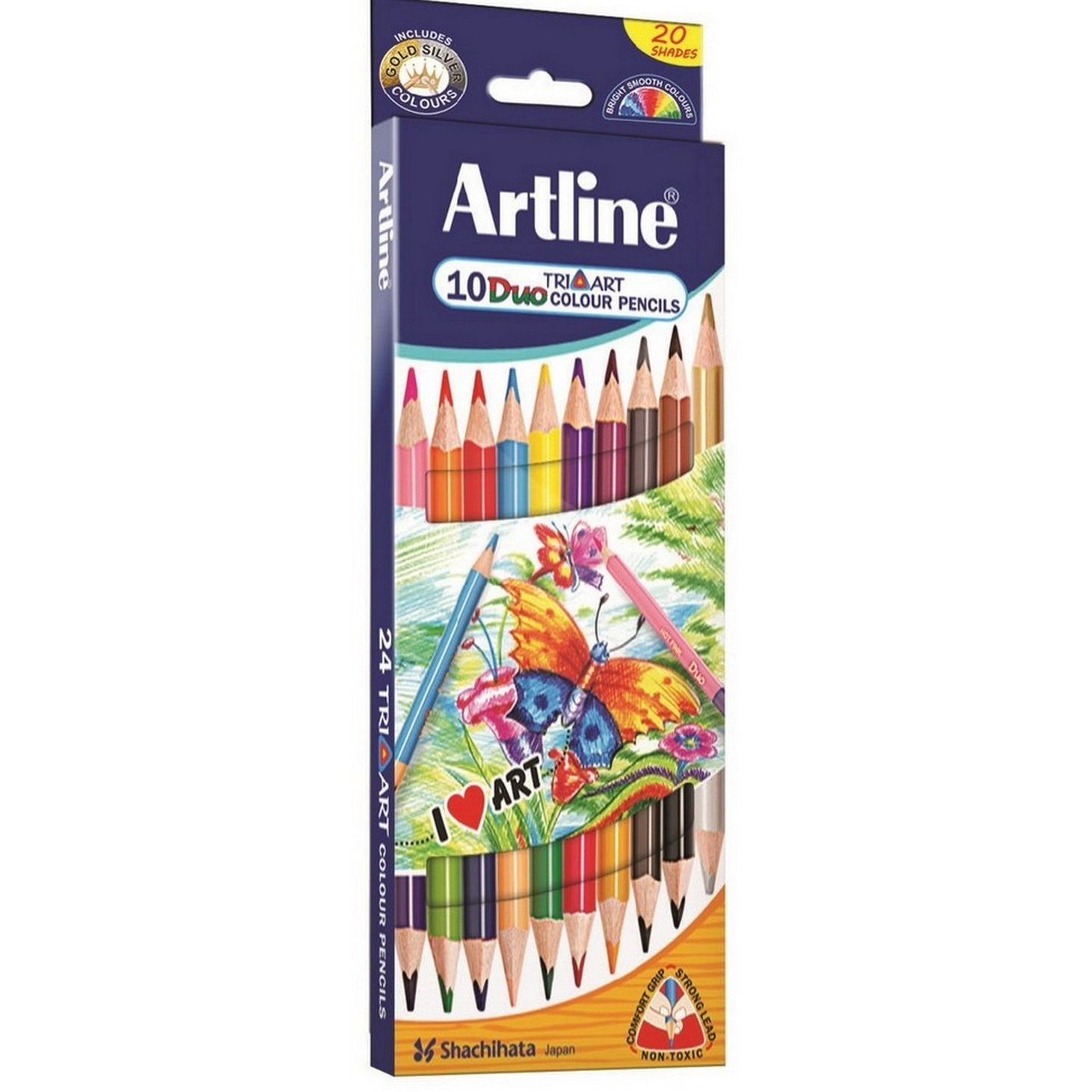 Artline Duo Tri-Art Colour Pencil - Pack Of 10