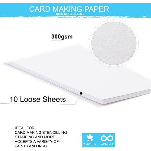 Little Birdie Card Making Paper 300 Gsm A4 Size, 10 Sheets | Durable Paper For Card Making, Stenciling, Stamping, Die Cutting, And Mixed Media Crafts
