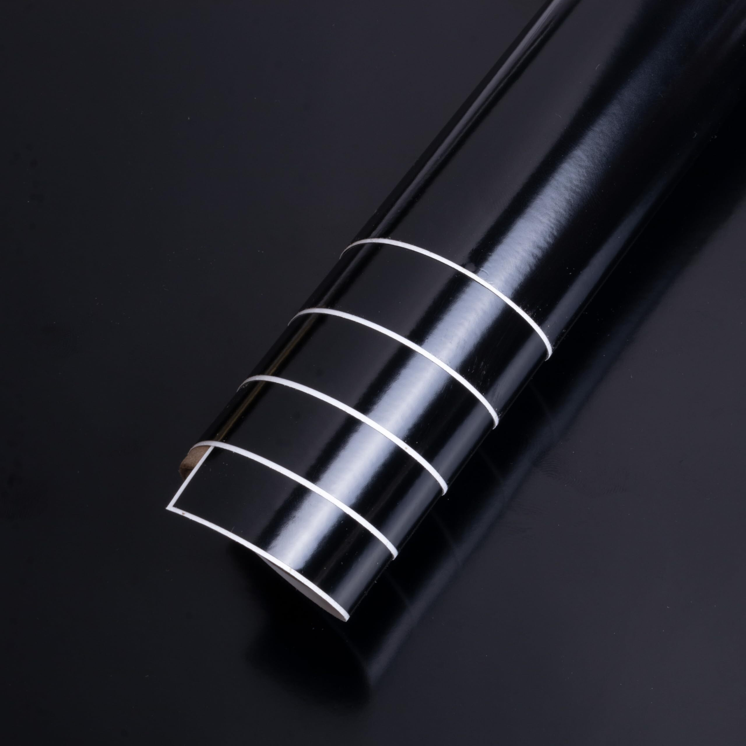 Itsy Bitsy Vinyl Removable Glossy Black 12Inch X 2Ft 1 Roll| For Home Kitchen Countertop, Cabinet Furniture, Oil Proof, Table Top, Wall, Car Wrap Sheet, Wallpaper, Waterproof Vehicle Sticker