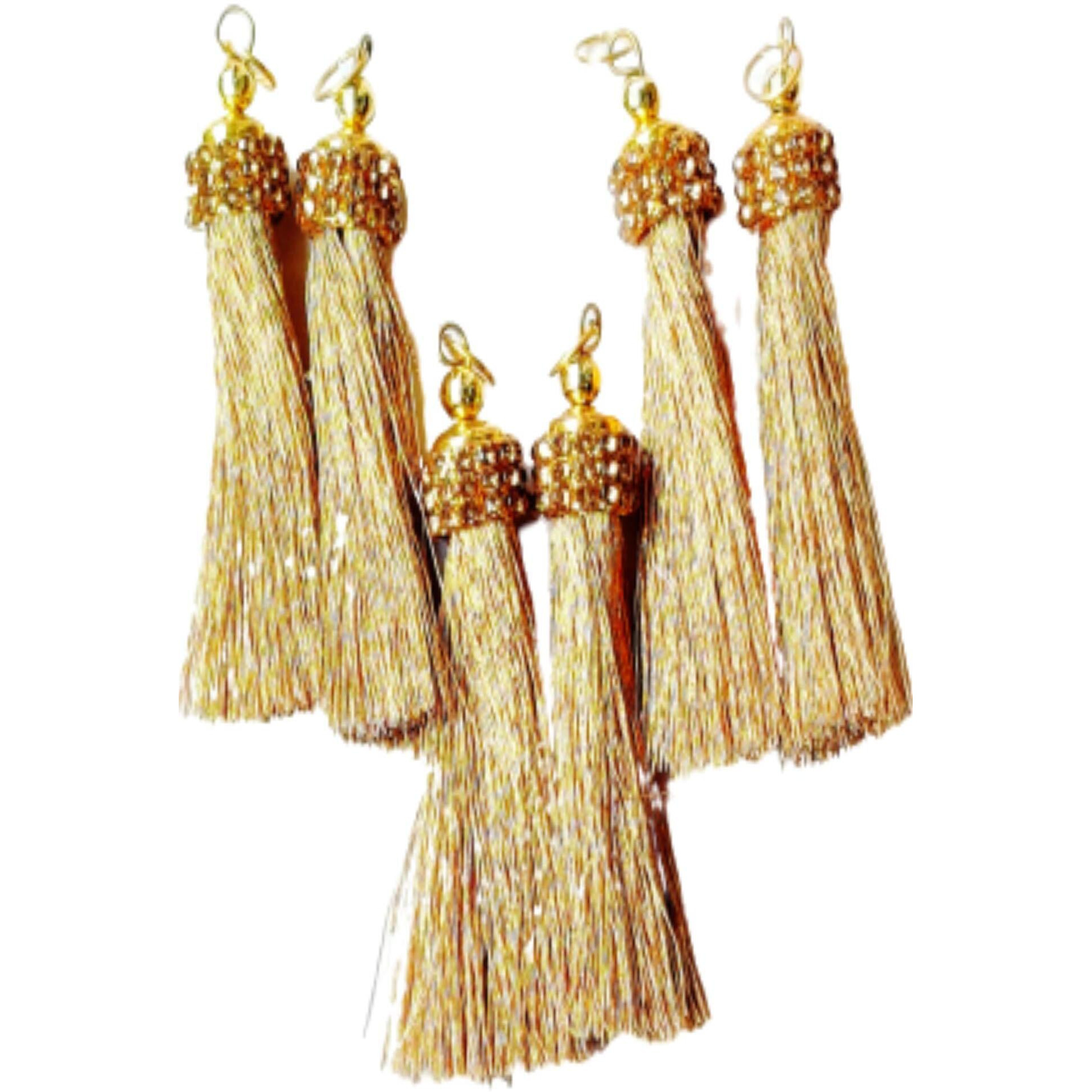 Paushak Boutique Golden Broom Stone Latkan (Set Of 3)