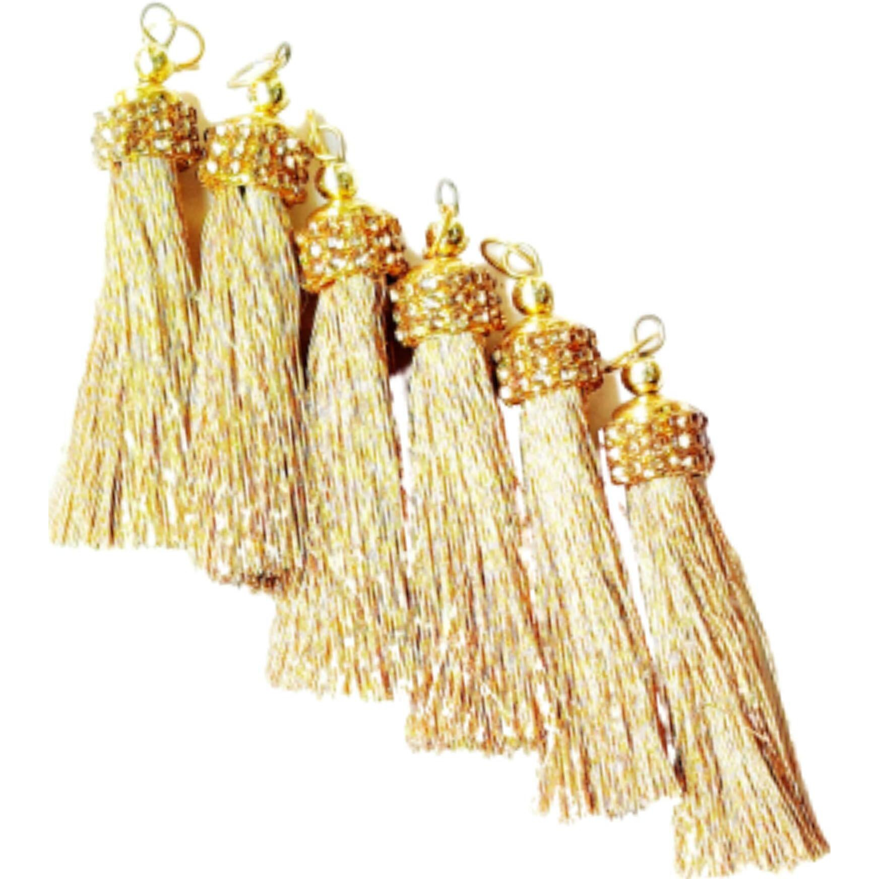 Paushak Boutique Golden Broom Stone Latkan (Set Of 3)