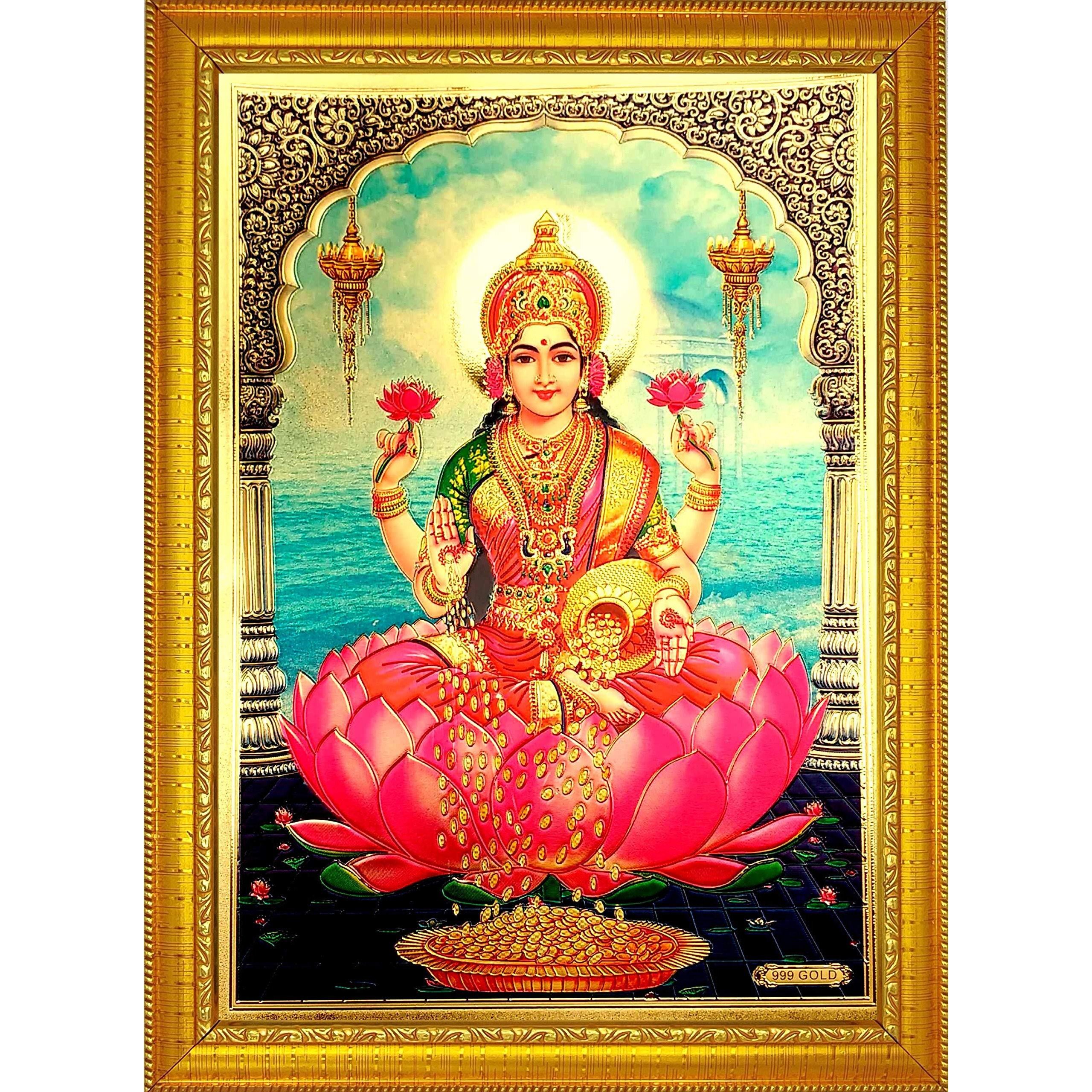 Ada Handicraft Wood Wall And Pooja Photo Frame (35 X 25 Cm, Multicolour)