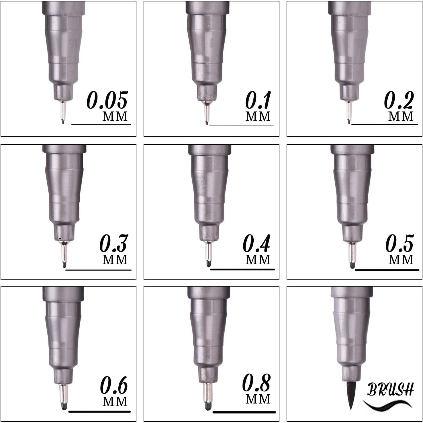 Schubert Black Micro-Pen Fineliner Ink Pens - Waterproof Archival Ink Micro Fine Point Writing Drawing Pens For Sketching, Anime, Artist Illustration, Technical Drawing, Office Documents, Scrapbooking