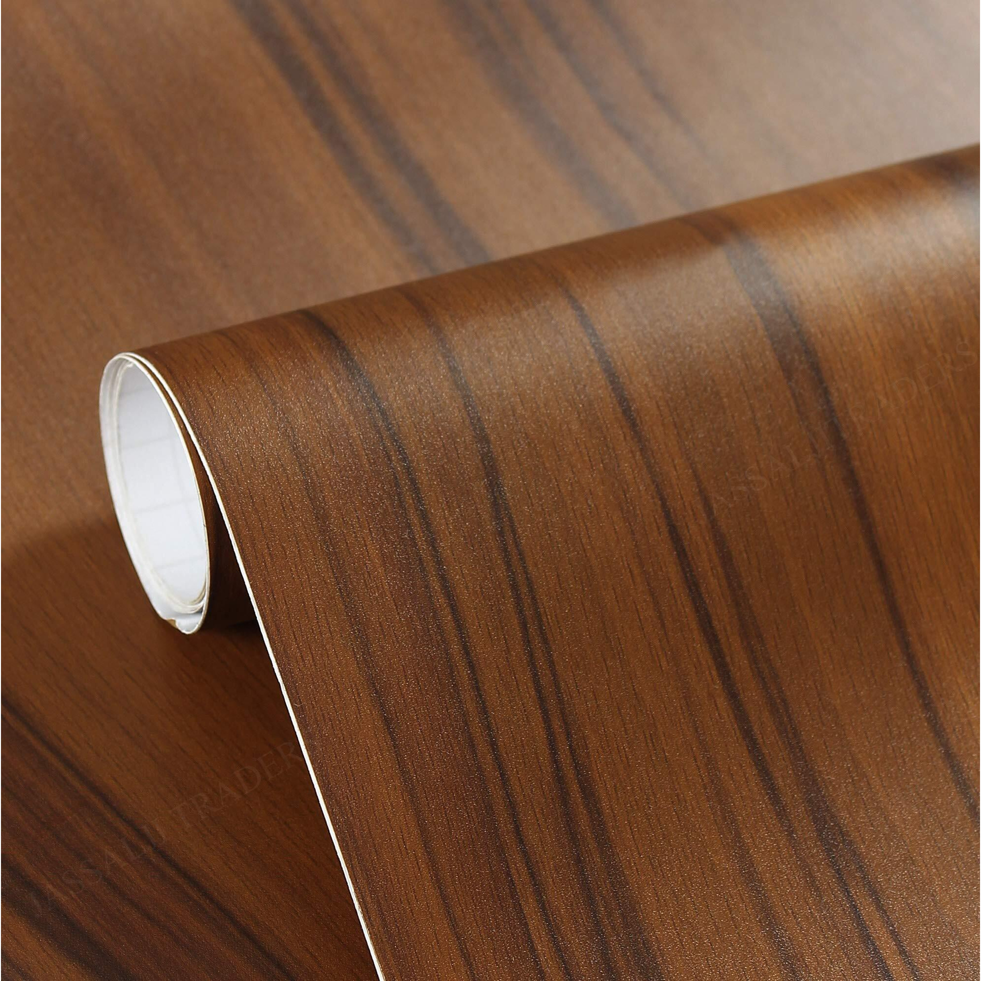 Fusion Graphix Self Adhesive Wood Grain Wallpaper W-04_V Waterproof Old Furniture Vinyl Stickers Wooden Door Wardrobe Desktop Pvc Wall Papers (12''X36''Inch)