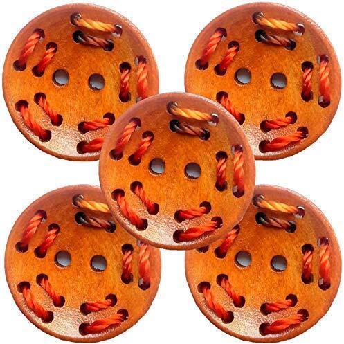 Paushak Boutique Wooden Rust Designer Button (Piece Of 10)