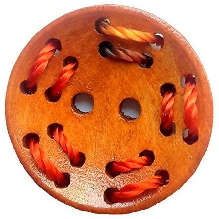 Paushak Boutique Wooden Rust Designer Button (Piece Of 10)