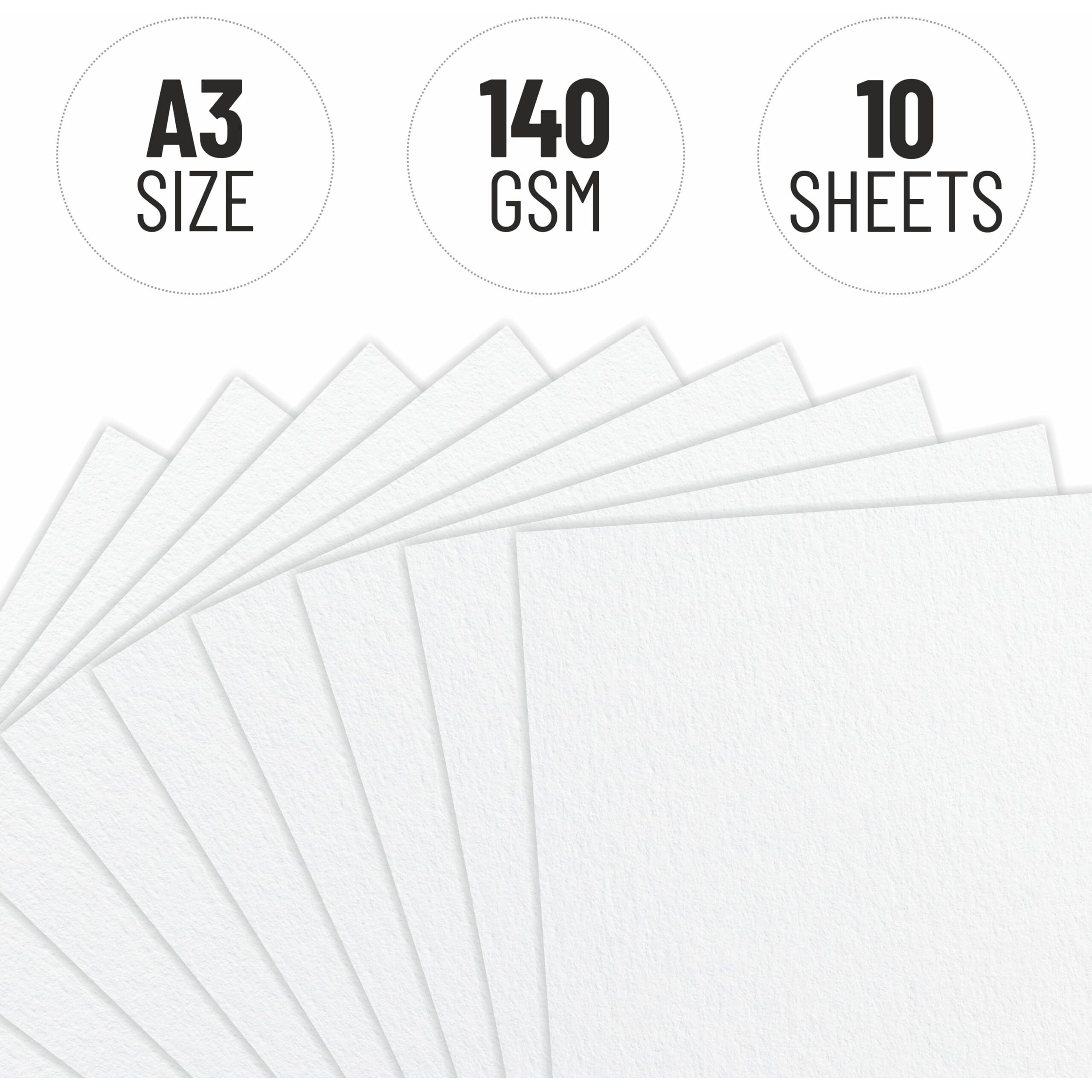 Anupam Artists Sketching & Drawing Paper 140 Gsm A3 Pack Of 10 For Sketching & Drawing With Pencil, Charcoal, Graphite, Chalk, Oil Pastel & Wax Crayon For Artist's & Amateurs (Pack Of 5)