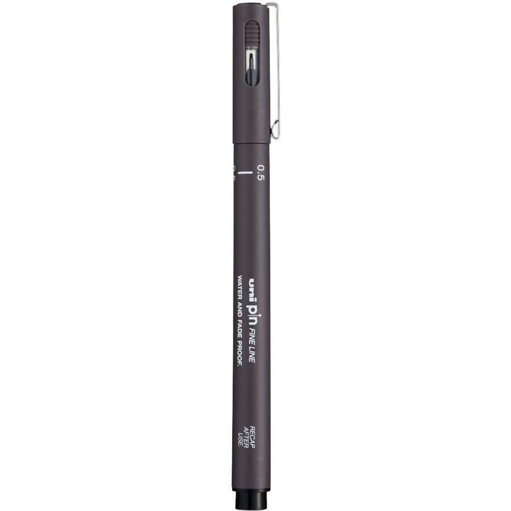 Uniball Pin-200 0.5 Mm Fineliner Drawing Pen | Water & Fade Proof Pigment Ink | Ideal For Technical Drawing, Mandala, Calligraphy, Sketching, Doodle Drawing & Diy Crafts | Dark Grey, Pack Of 1