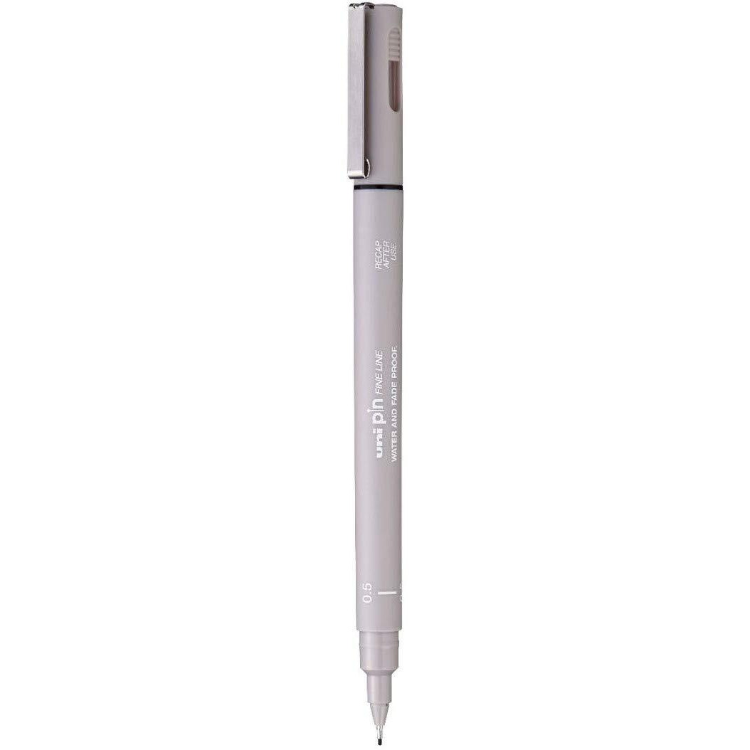 Uniball Pin-200 0.5 Mm Fineliner Drawing Pen | Water & Fade Proof Pigment Ink | Ideal For Technical Drawing, Mandala, Calligraphy, Sketching, Doodle Drawing & Diy Crafts | Light Grey, Pack Of 1