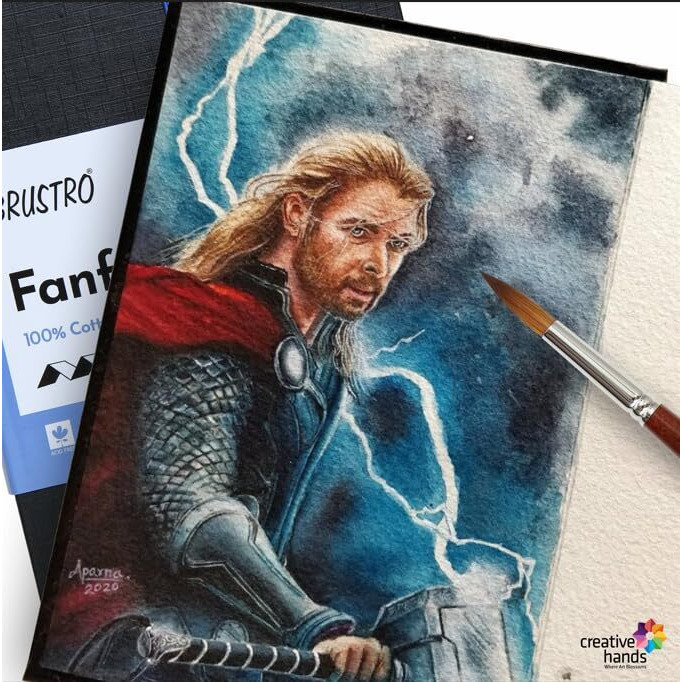 Brustro Artists Fanfold Watercolour Book 100% Cotton Mouldmade 300 Gsm Cold Pressed 10.5X15Cm.(9 Folds/18 Sides)