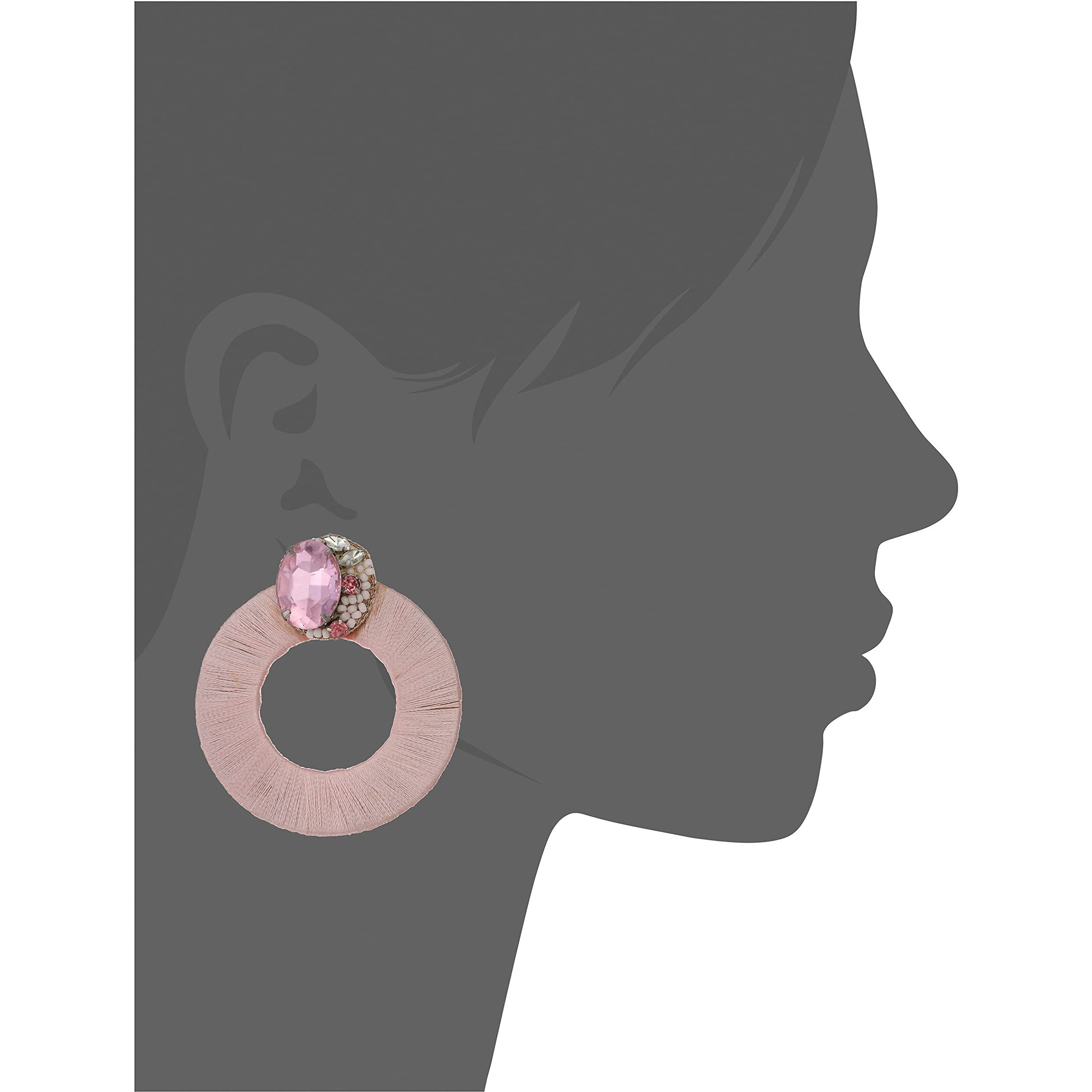 Thread Wraped Delicate Circular Pink Stude