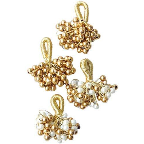 Paushak Boutique Moti Bunch Golden & Silver Latkan (1 Set Golden & 1 Set Silver)